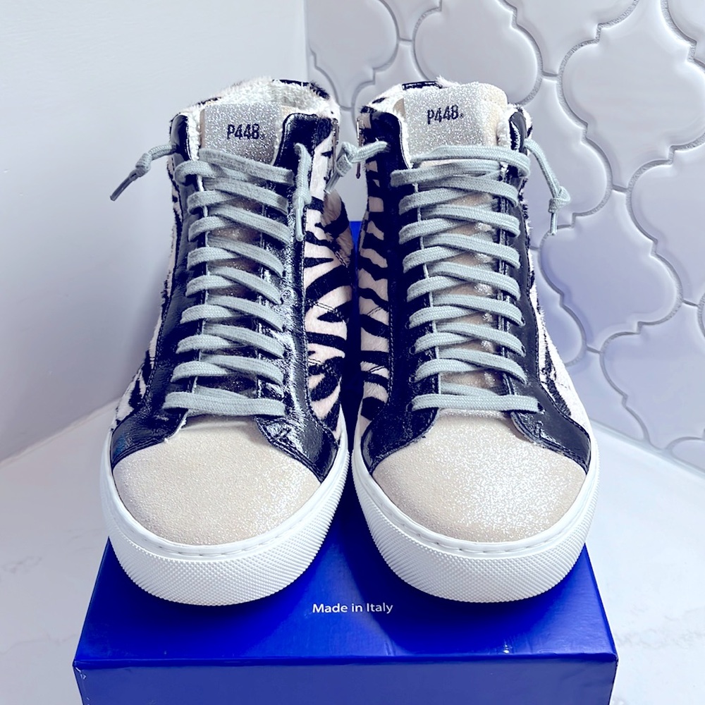 P448 Women’s Star Zebra High Top Sneaker